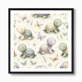 Cute Turtles 1 Art Print