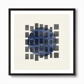 Blue Japandi Minimal Trending Graphic Design Art Print