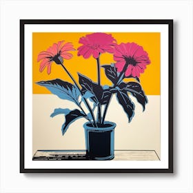 Gerbera Daisy 2 Pop Art Illustration Square Art Print