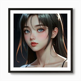 masterpiece, best quality, (Anime:1.4), anime illustration of a most beautiful face girl, sharp oval face contours, sagging eyes, slightly straight nose, nose to mouth distance, mouth to chin distance, beautiful collarbone, lighting, night, colorful lighting, glamorous, artstation hq ,8k ultra hd, fake detail, trending pixiv fanbox, acrylic palette knife Art Print
