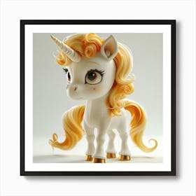 Unicorn With Golden Mane Art Print