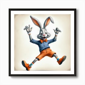 Bunny Jumping 2 Art Print