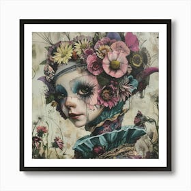 'The Lady With Flowers' Art Print