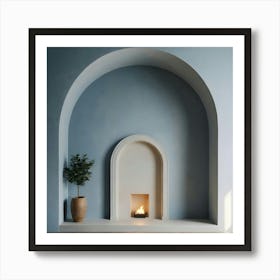 Fireplace Stock Videos & Royalty-Free Footage Art Print