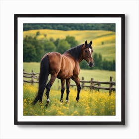 Horse In A Field 4 Art Print