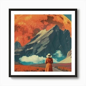 Moon And The Road Art Print