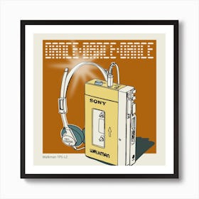 Celebrate The 80s Walkman Square Art Print