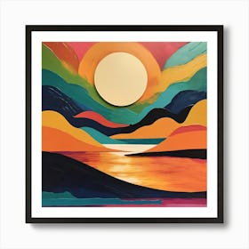 Sunset In The Mountains 9 Art Print