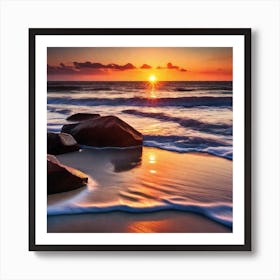 Sunset At The Beach 182 Art Print