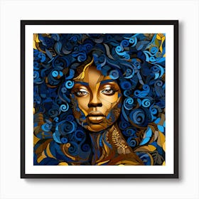 Abstract Portrait Of African Woman 2 Art Print