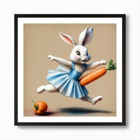 Rabbit With Carrots 20 Art Print