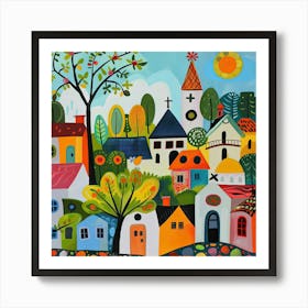 Kids Travel Illustration Warsaw 4 Art Print