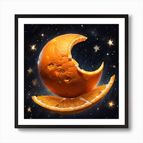 Moon And Oranges Art Print