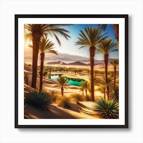 Palm Trees In The Desert Art Print