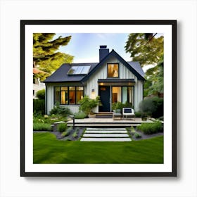 Small House With Green Lawn Art Print