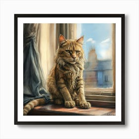 Cat In The Window 5 Art Print