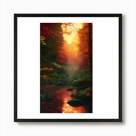 Sunset In The Forest 1 Art Print