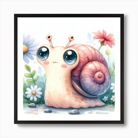 Cute Snail Art Print