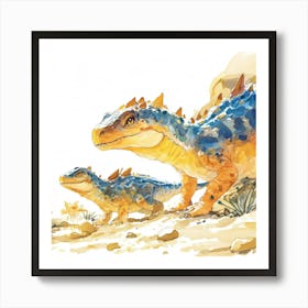 Dinosaur Lizards Art Print