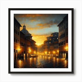 Rome At Dusk Art Print Art Print