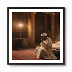 Man in bedroom Art Print