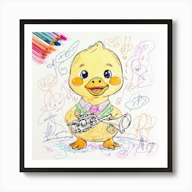 Duck With A Trumpet 1 Art Print