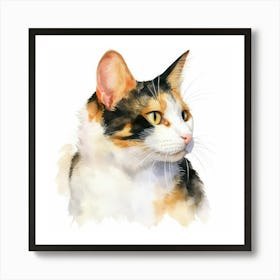 Japanese Bobtail Cat Portrait 3 Art Print