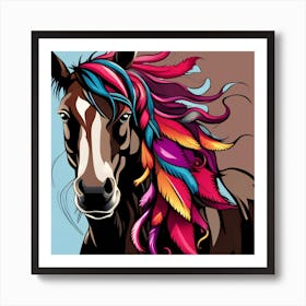 Horse And Feather Art Print