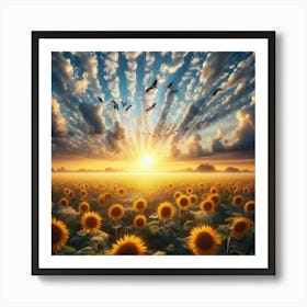 Sunflowers In The Sky 1 Art Print