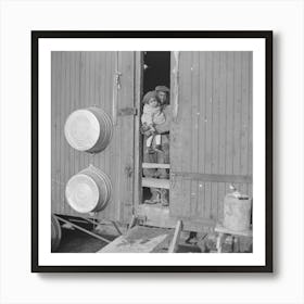 Colored Flood Refugees At The Door Of Their Boxcar Home Near Cache, Illinois By Russell Lee Art Print