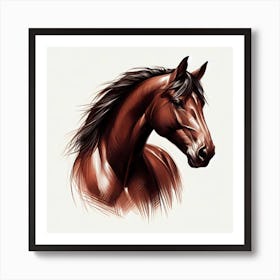 Horse Head brown Art Print