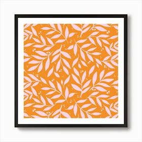 Pretty branches - orange and pink Art Print