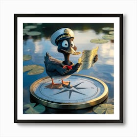 Disney Duck Compass Art Print
