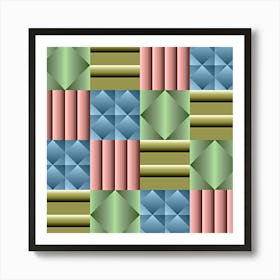 Patchwork Tile Pattern Mosaic Art Print