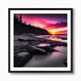 Sunset At The Beach 575 Art Print