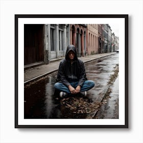 Man In A Raincoat Art Print