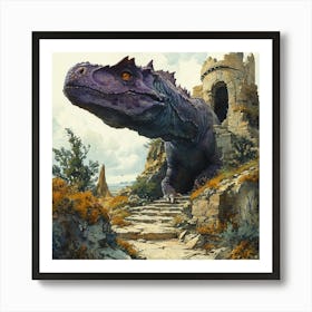 Dragon In The Castle Art Print