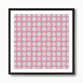 Pastel Love Flowers Pattern Pink Art Print