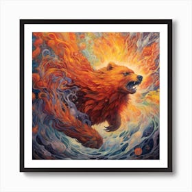 Fire Bear Art Print