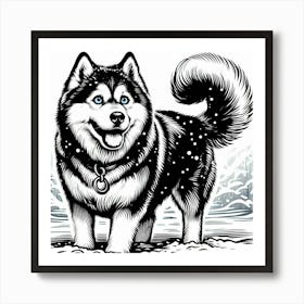 Husky dog 13 Art Print