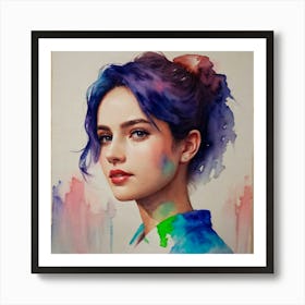 Watercolor Of A Girl 46 Art Print