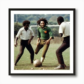 Bob Marley Playing Soccer Art Print