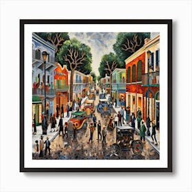 Street Scene In New Orleans Art Print