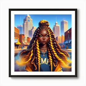 Girl With Dreadlocks 2 Art Print