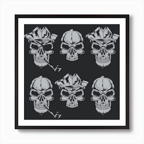 Skulls With Hats Art Print