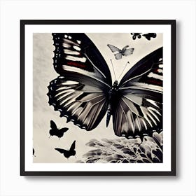 Chinese Butterfly Painting Art Print