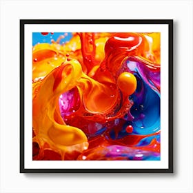 Colorful Paint Splash Art Print