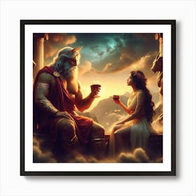 Athena and Zeus Art Print