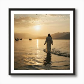 Jesus Walking In The Water 13 Art Print