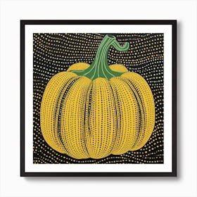 Yayoi Kusama Inspired Pumpkin Black And Yellow 8 Art Print